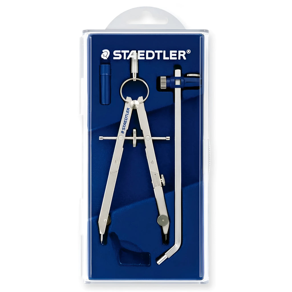 Staedtler 551 01 German steel precision car compass with telescopic rod for 265mm circles