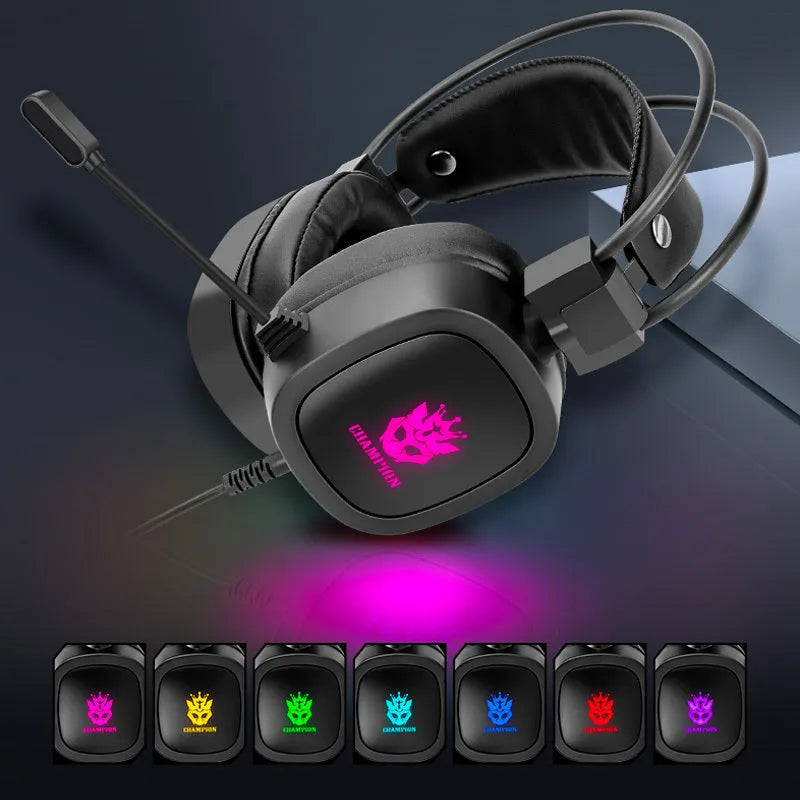 Wired gaming headset with microphone, 3.5mm black, over-ear sponge ear muffs