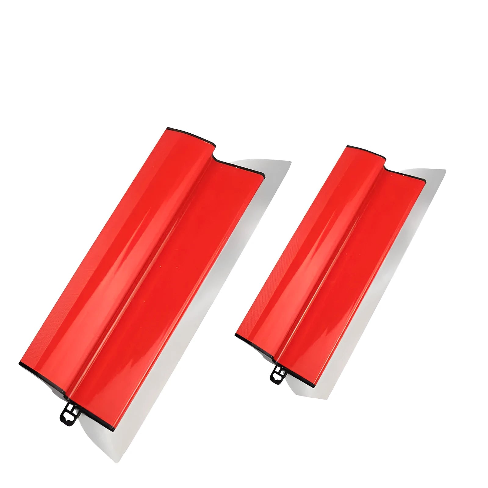Red leveling scraper with 40cm blade for putty scraping and wallpaper pasting work