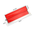 Red leveling scraper with 40cm blade for putty scraping and wallpaper pasting work