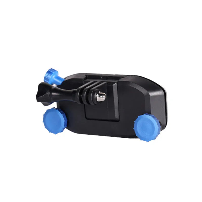 Blue and red plastic sports camera backpack clip with shoulder strap buckle