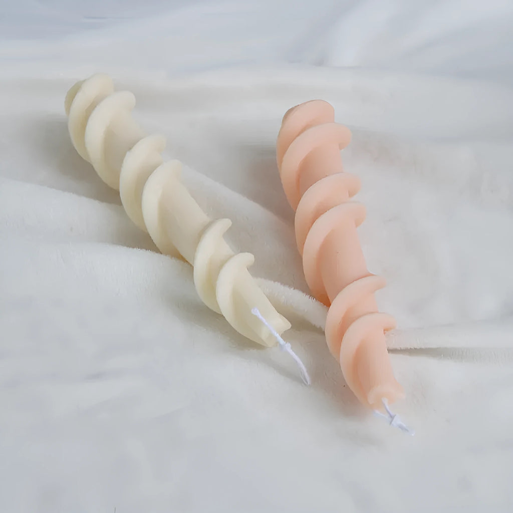 Spiral lace rod wax silicone rotating candle mould in photo colour for decorative candle making