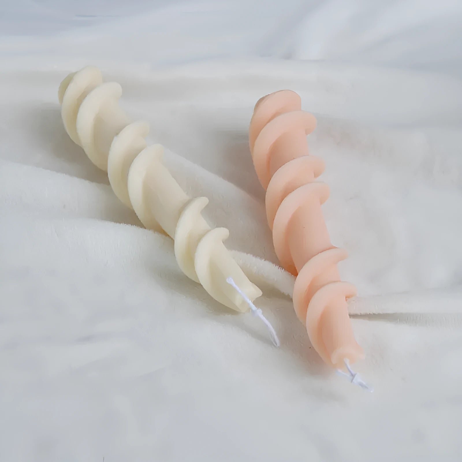 Spiral lace rod wax silicone rotating candle mould in photo colour for decorative candle making