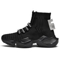 Men's black and white casual sports shoes with mesh lining in sizes 39 to 47