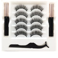 Magnetic false eyelashes and eyeliner set with 5 pairs of mink lashes in packaging