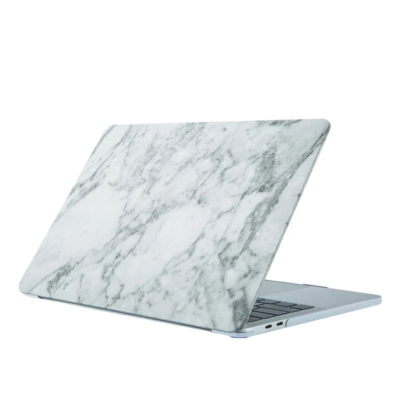 Frosted painted marble protective shell for MacBook Air and Pro models, plastic silicone cover in marble pattern