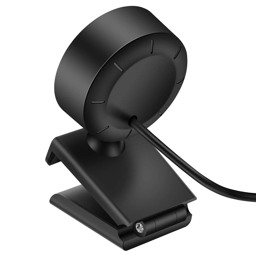 USB webcam on a computer monitor with adjustable LED fill lights around the lens.