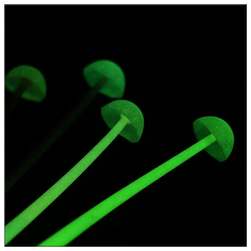 Luminous mushroom silicone gel pen with black barrel and black ink refill, 15.5cm length
