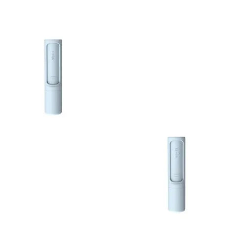 Rotating cylinder electrostatic pet hair removal brush in light pink with ABS body on a white background