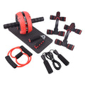 Resistance bands push-up bar and abdominal workout set in selected colour with fitness equipment components