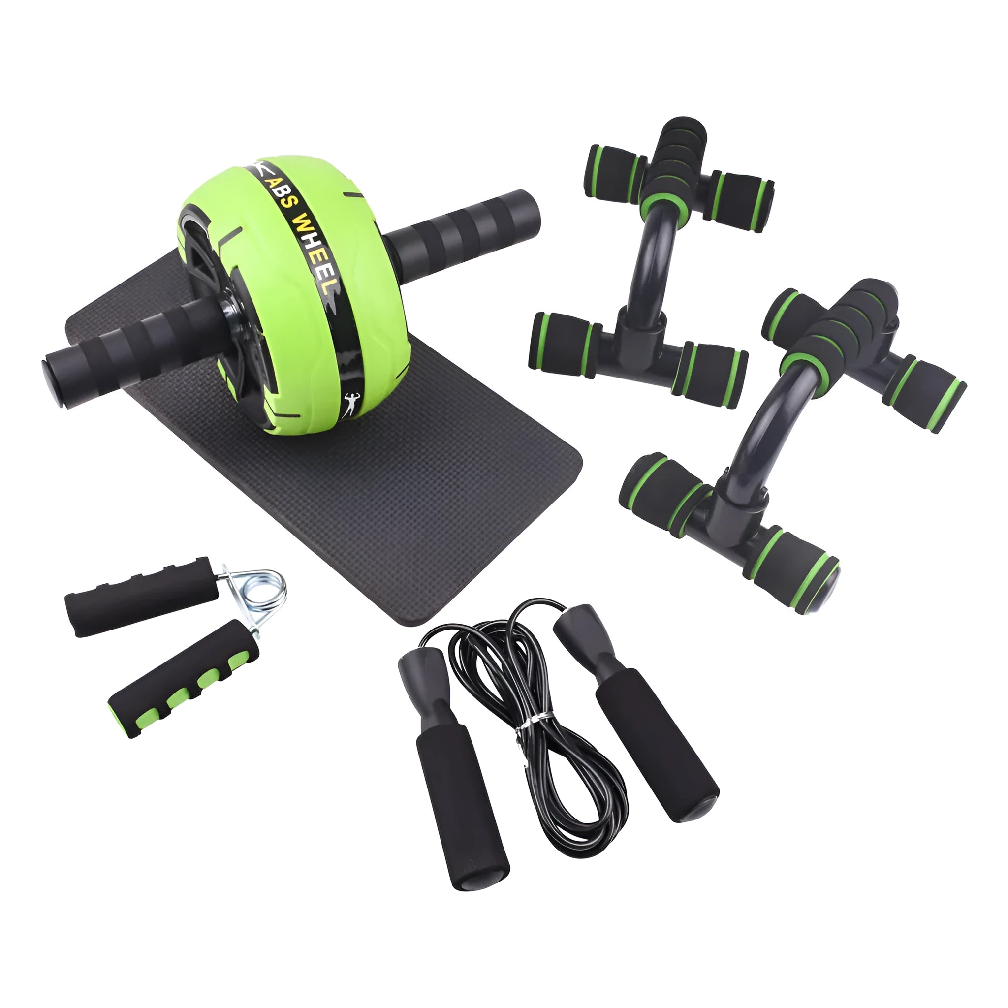 Resistance bands push-up bar and abdominal workout set in selected colour with fitness equipment components