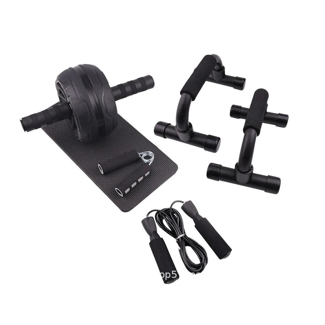 Resistance bands push-up bar and abdominal workout set in selected colour with fitness equipment components