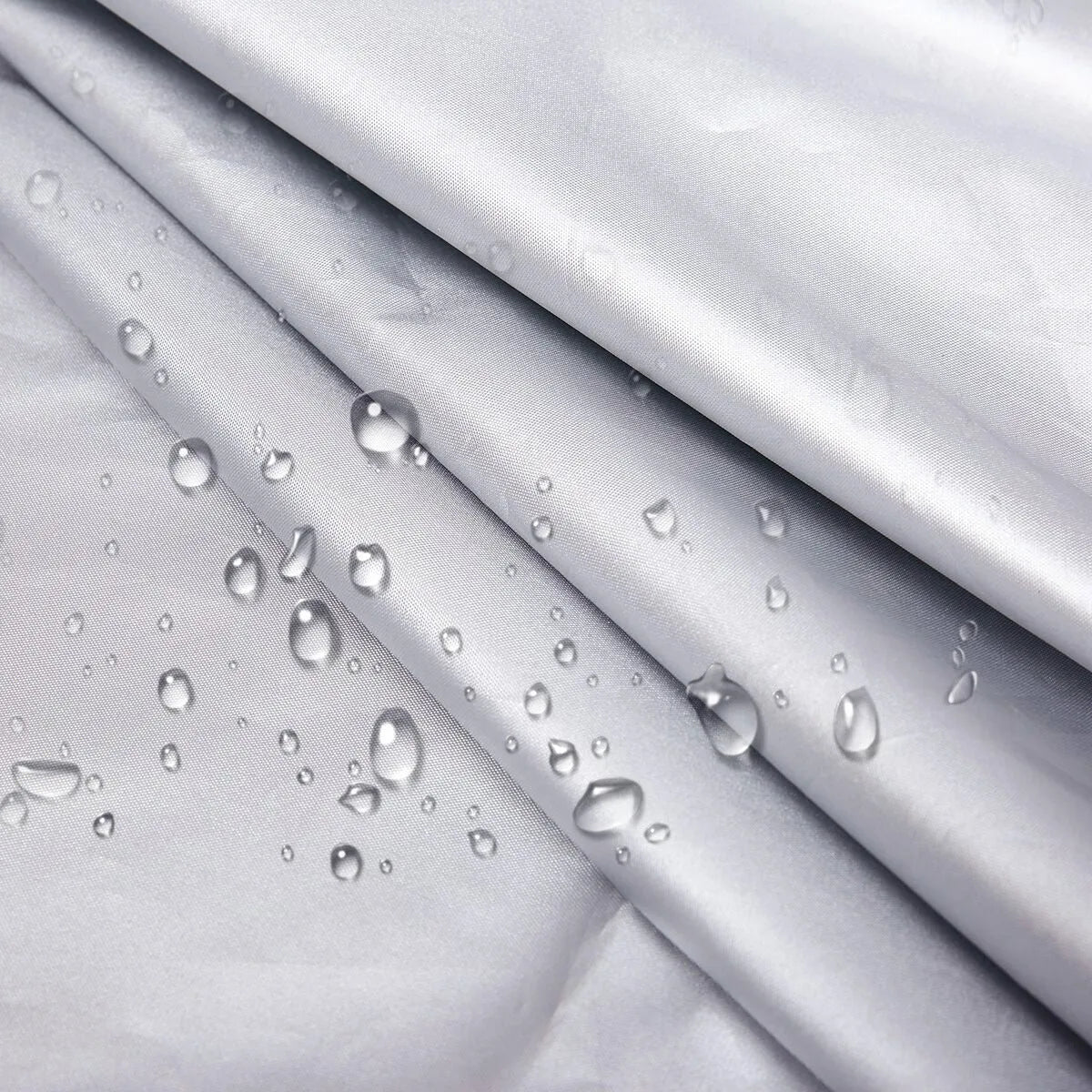 Universal full car cover in umbrella cloth with reflective strip, sized for sedans, SUVs, and pickups