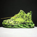 Men's high-top basketball shoes in camouflage pattern with microfiber upper and rubber sole