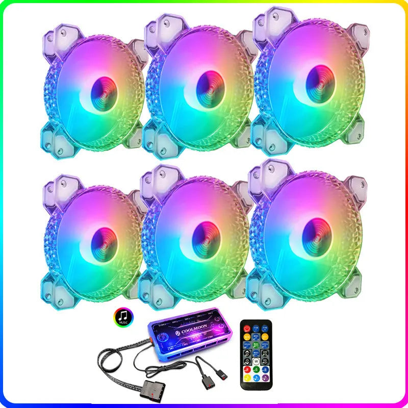 Cool Diamond RGB 12cm computer case fan with crystal diamond aperture and ARGB lighting