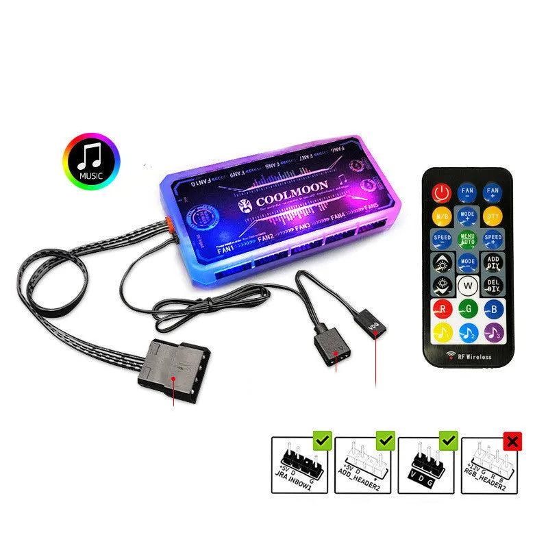 Cool Diamond RGB 12cm computer case fan with crystal diamond aperture and ARGB lighting