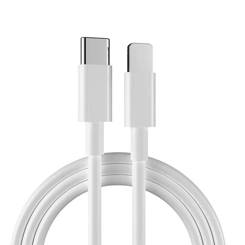 White 20W USB-C PD fast charger and cable for iPhone and iPad