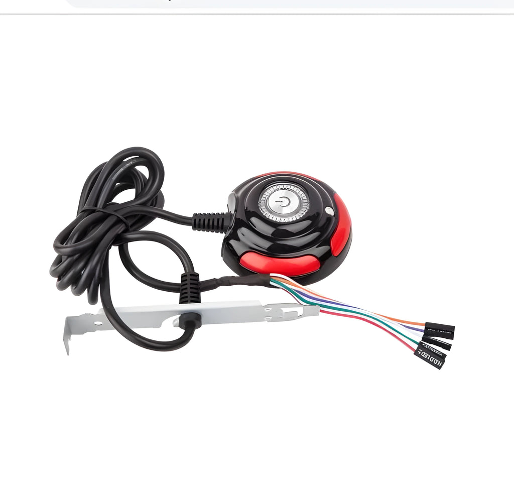 Jinhetian black and red plastic metal computer desktop on off reset switch with 1.6m cable