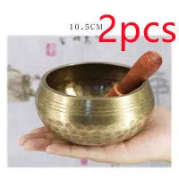 Tibet singing bowl ring copper seven metals meditation feng shui ornament black gold sizes 8.5cm to 18cm