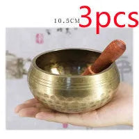 Tibet singing bowl ring copper seven metals meditation feng shui ornament black gold sizes 8.5cm to 18cm