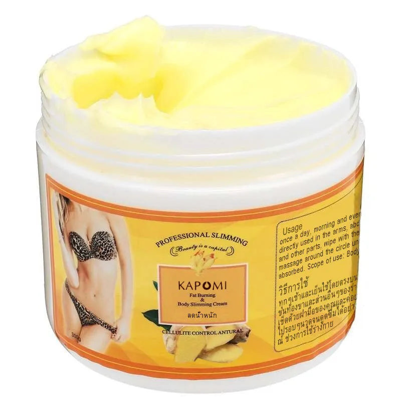 Ginger firming massage cream in a jar, 50g net content, photo colour