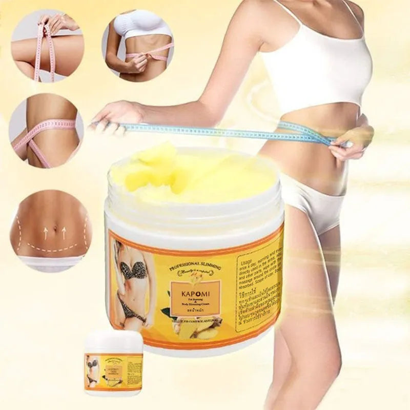 Ginger firming massage cream in a jar, 50g net content, photo colour