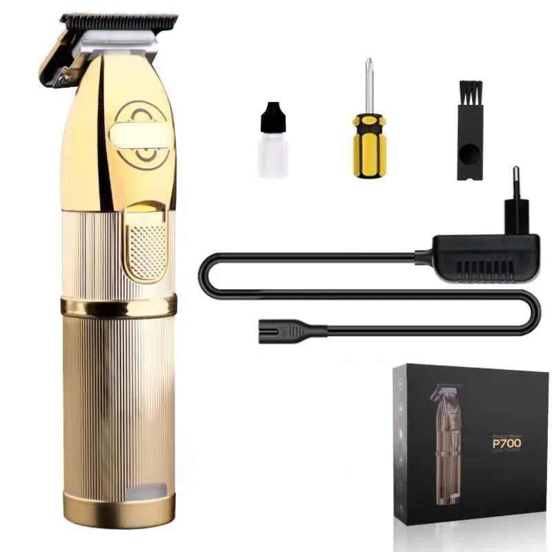Gold colour cordless hair clipper with professional 25W motor for barbershop and home use