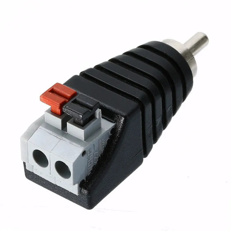 Mayitr 1pc RCA speaker connector press plug with plastic shell for audio cables