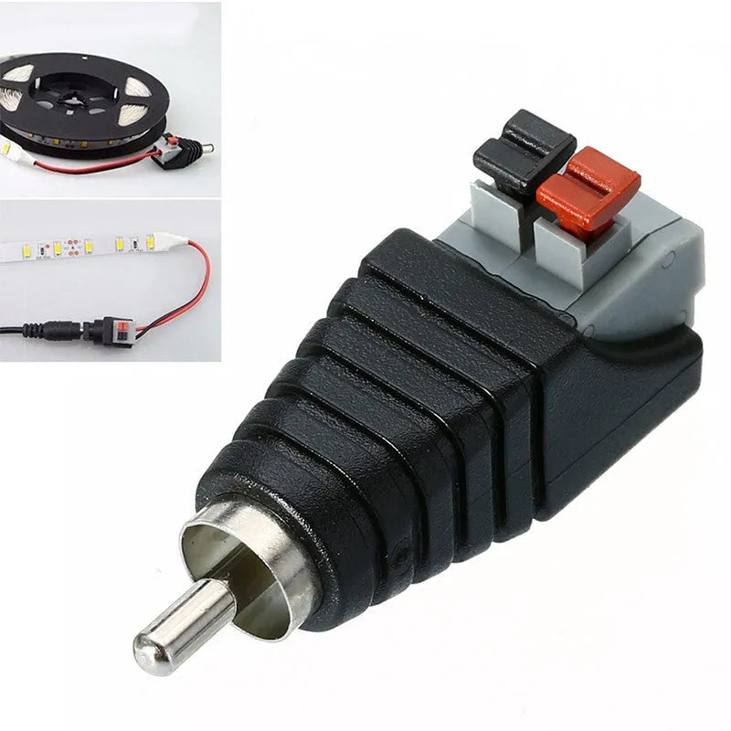 Mayitr 1pc RCA speaker connector press plug with plastic shell for audio cables