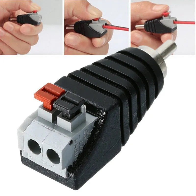 Mayitr 1pc RCA speaker connector press plug with plastic shell for audio cables