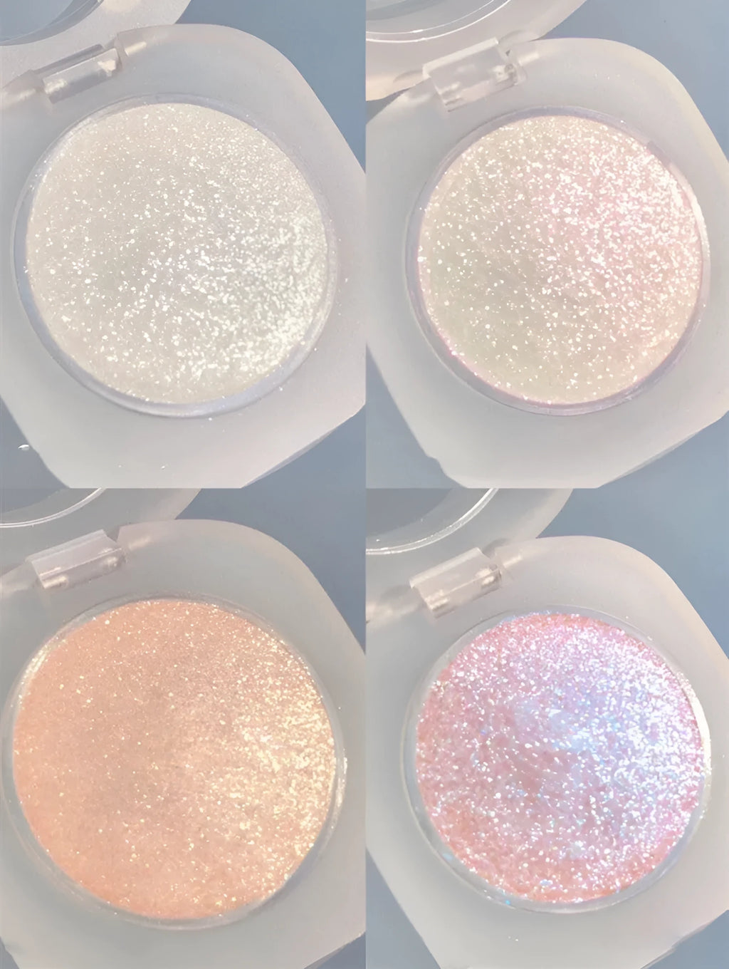 Diamond glitter highlighter gel in natural colour, compact 40x40x30mm for face and body brightening