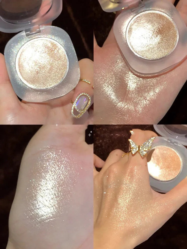 Diamond glitter highlighter gel in natural colour, compact 40x40x30mm for face and body brightening