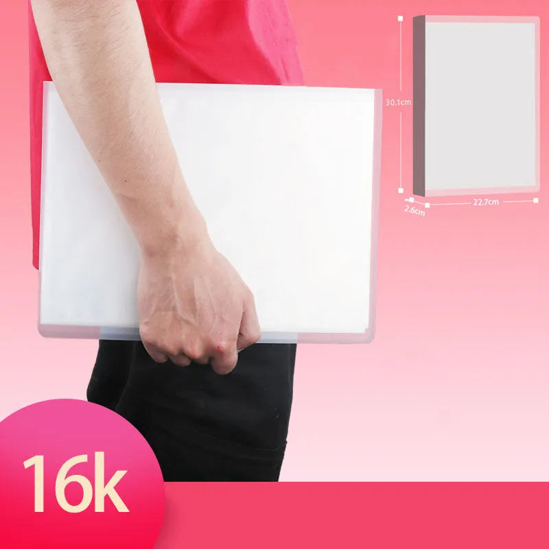 Waterproof watercolour illustrator storage album with rounded corners in PP plastic material