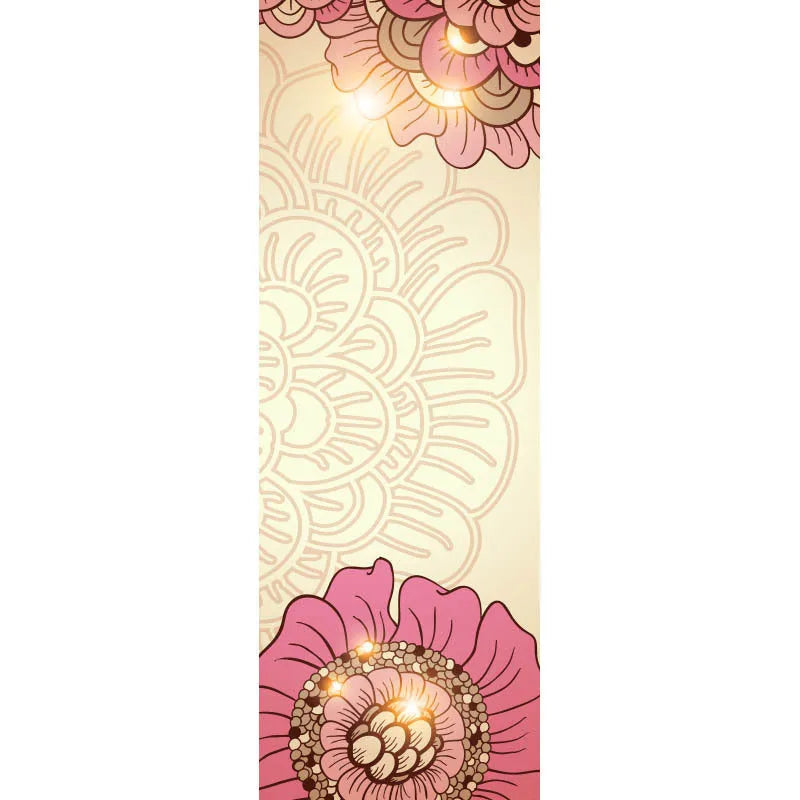 Printed yoga mat drape in exotic floral pattern, 185cm x 65cm, polyester nylon superfine fibre
