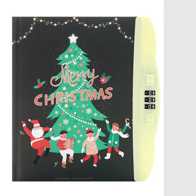Children's codebook lock diary notebook with colourful cartoon cover and yellow pages