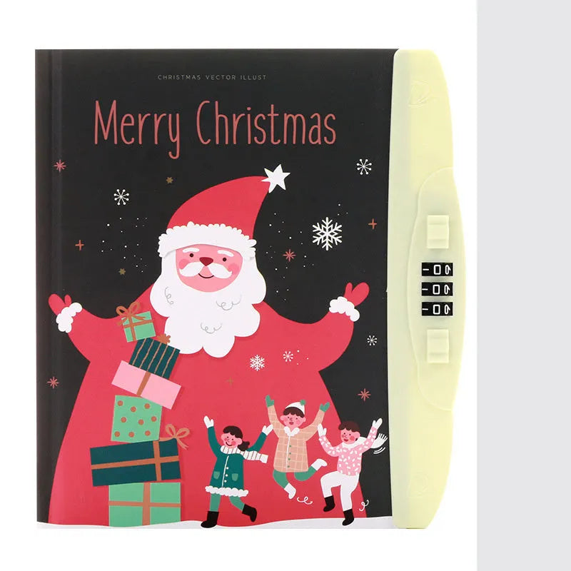 Children's codebook lock diary notebook with colourful cartoon cover and yellow pages