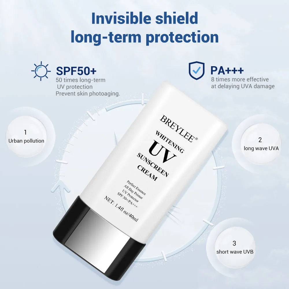 Sunscreen cream 40ml tube in BREYLEE cream colour, foreign trade packaging