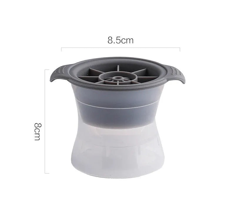 Flexible silicone ice tray for making large ice hockey shapes and spherical or pentagonal ice cubes in various colours