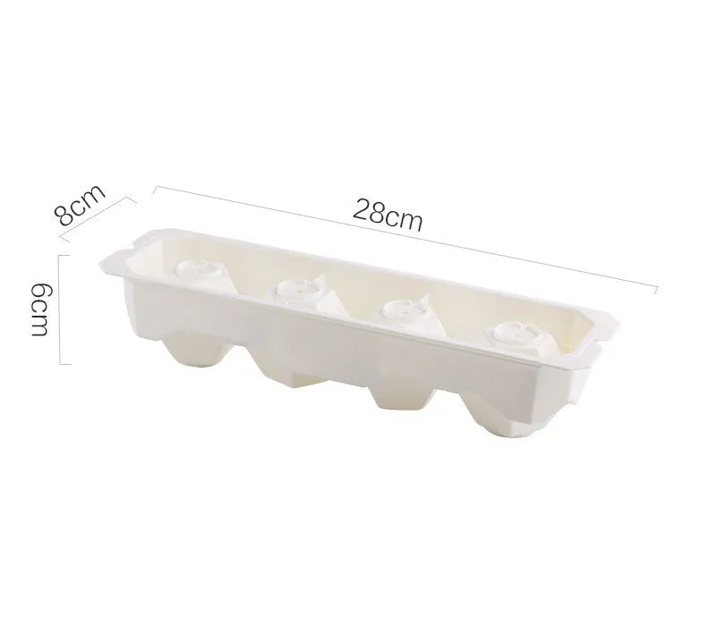 Flexible silicone ice tray for making large ice hockey shapes and spherical or pentagonal ice cubes in various colours