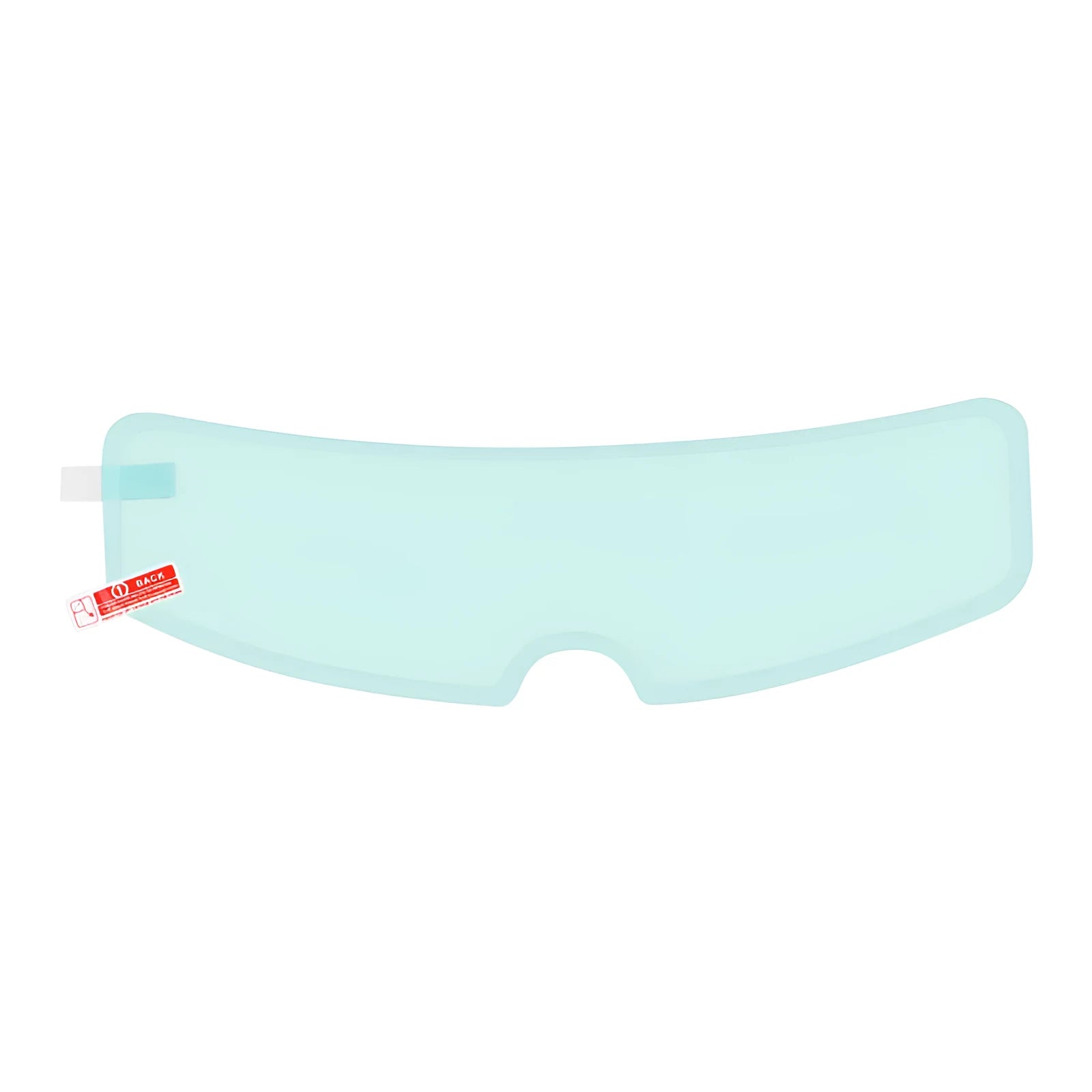 Blue motorcycle helmet waterproof rainproof anti-fog film with nano ceramic scratch resistant layer on a table.