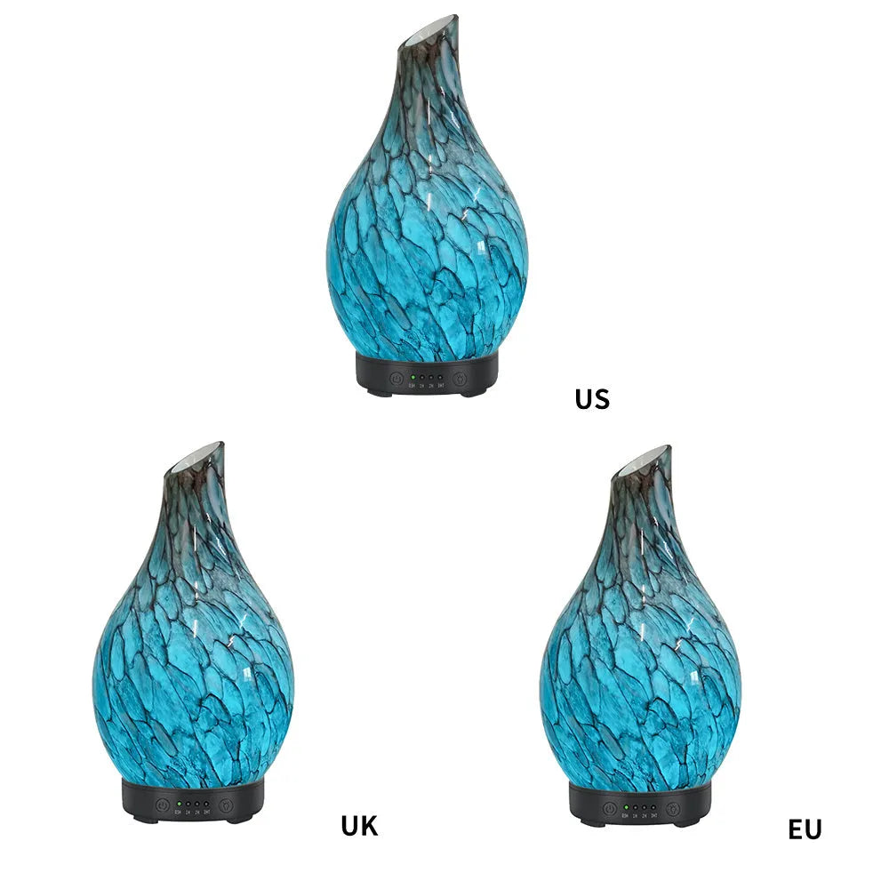 Blue cobblestone aroma diffuser with single fog outlet for home humidification covering 31-40 square metres