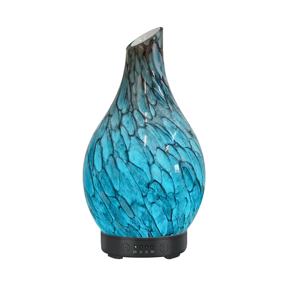 Blue cobblestone aroma diffuser with single fog outlet for home humidification covering 31-40 square metres