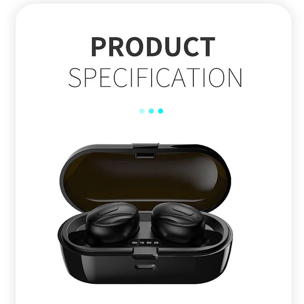 Xg13 Pro Bluetooth 5.0 wireless sports headset with IPX4 waterproof rating, black ABS earbuds