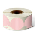 Roll of round colour marker stickers in one of nine colours, with 500 sheets per roll