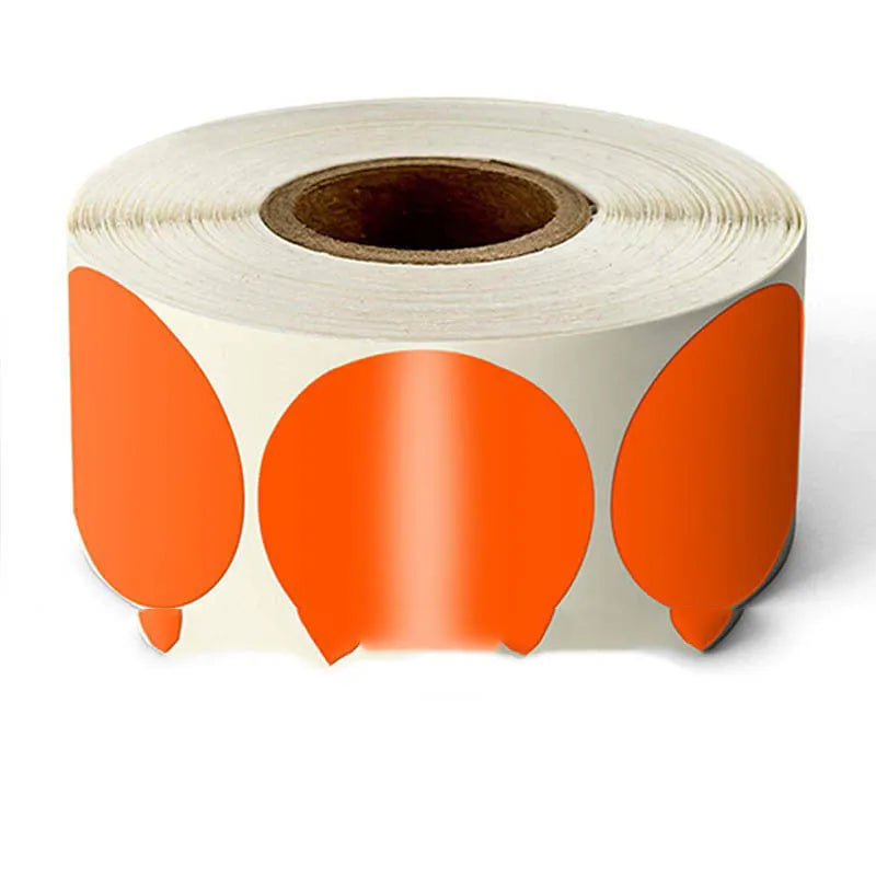 Roll of round colour marker stickers in one of nine colours, with 500 sheets per roll