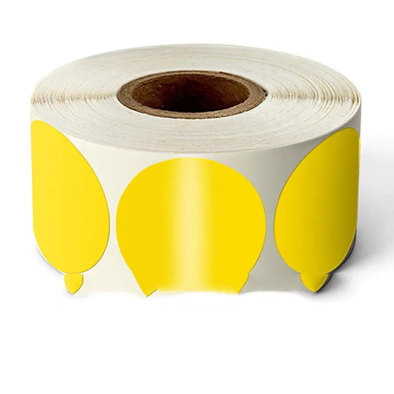 Roll of round colour marker stickers in one of nine colours, with 500 sheets per roll