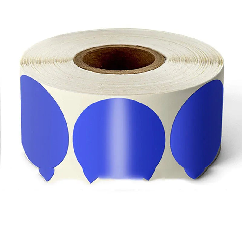 Roll of round colour marker stickers in one of nine colours, with 500 sheets per roll