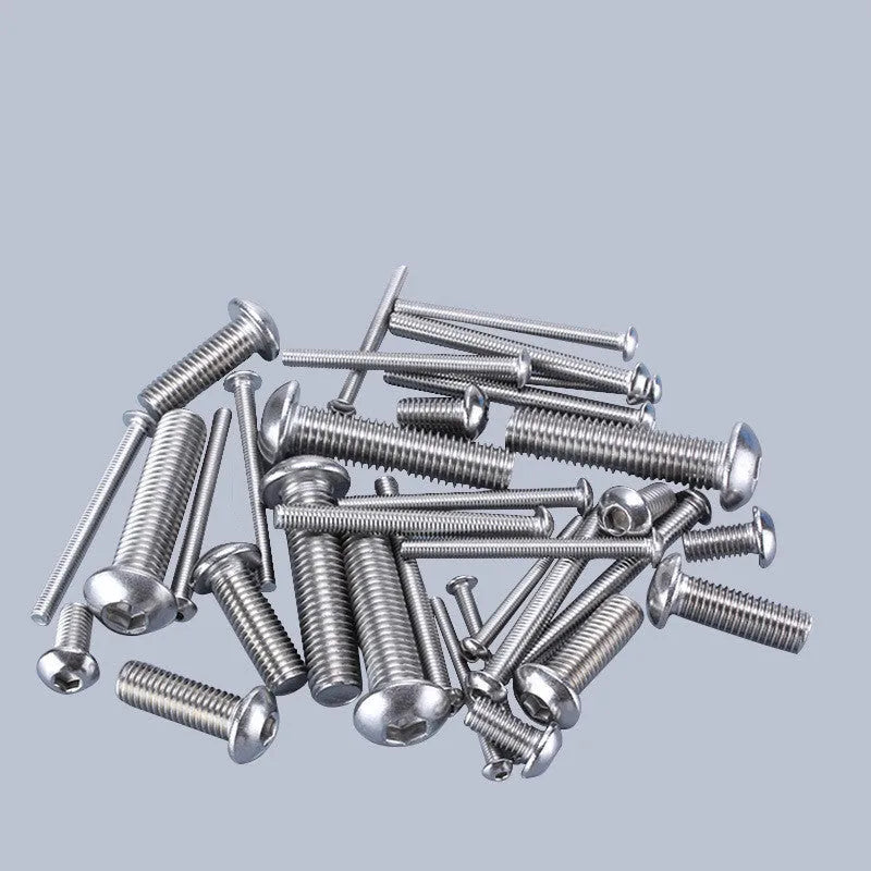 Stainless steel A2-70 pan head hexagon socket combination screw with matching nut in M4 thread size