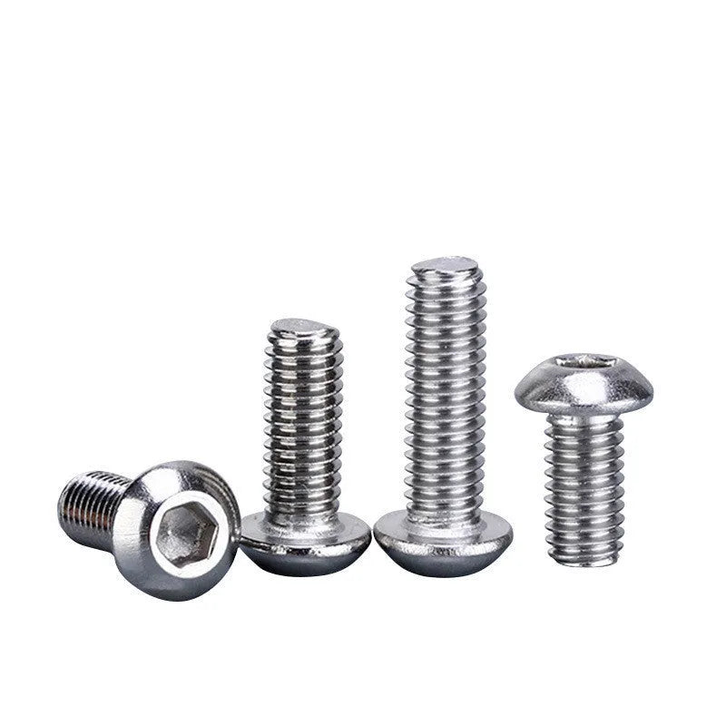 Stainless steel A2-70 pan head hexagon socket combination screw with matching nut in M4 thread size