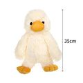 White plush duckling dog toy with squeaker, cotton filler, plain pattern, 23cm size
